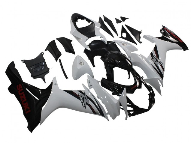 Suzuki GSXR 600/750 Motorrad Verkleidung 2011-2024 - Weiss Glanzendes Schwarz