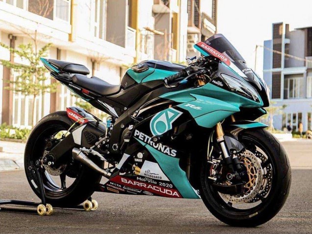 Yamaha YZF R6 Motorrad Verkleidung 2008-2016 - Hellgrun Weiss Schwarz Petronas