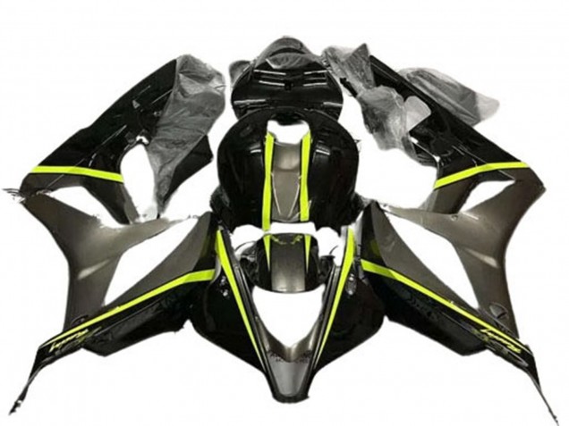 Honda CBR600RR Motorrad Verkleidung 2007-2008 - Glanzendes Schwarz Hohe Sichtbarkeit Gelb