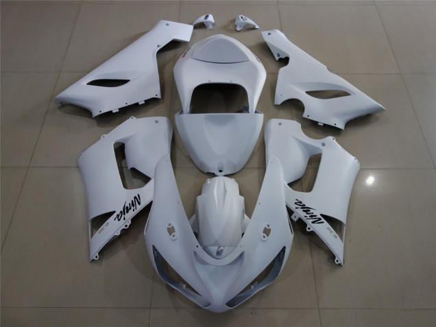 Matt Weiß 2005-2006 Kawasaki ZX6R Motorrad Verkleidungen Matt Weiß 2005-2006 Kawasaki ZX6R Motorrad Verkleidungen