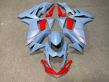 Matt Himmelblau & Rot 2011-2024 Suzuki GSXR 600-750 Motorrad Verkleidungen