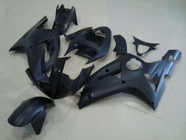 Matt Schwarz 2003-2004 Kawasaki ZX6R Motorrad Verkleidungen Matt Schwarz 2003-2004 Kawasaki ZX6R Motorrad Verkleidungen