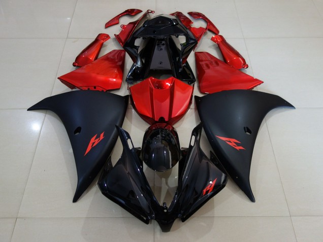 Matt Schwarz & Feuerrot 2012-2014 Yamaha R1 Motorrad Verkleidungen Matt Schwarz & Feuerrot 2012-2014 Yamaha R1 Motorrad Verkleidungen