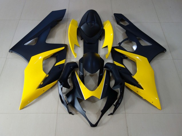 Matt Schwarz & Gelb 2005-2006 Suzuki GSXR 1000 Motorrad Verkleidungen Matt Schwarz & Gelb 2005-2006 Suzuki GSXR 1000 Motorrad Verkleidungen