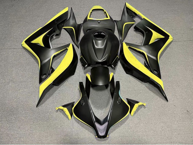 Matt Schwarz & Gelb 2007-2008 Honda CBR600RR Motorrad Verkleidungen Matt Schwarz & Gelb 2007-2008 Honda CBR600RR Motorrad Verkleidungen