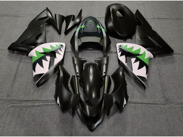 Matt Schwarz & Grün 2004-2005 Kawasaki ZX10R Motorrad Verkleidungen Matt Schwarz & Grün 2004-2005 Kawasaki ZX10R Motorrad Verkleidungen
