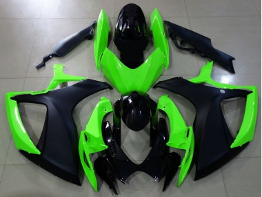 Matt Schwarz & Grün 2006-2007 Suzuki GSXR 600-750 Motorrad Verkleidungen