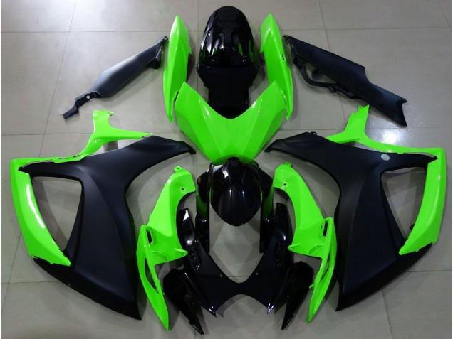 Matt Schwarz & Grün 2006-2007 Suzuki GSXR 600-750 Motorrad Verkleidungen Matt Schwarz & Grün 2006-2007 Suzuki GSXR 600-750 Motorrad Verkleidungen