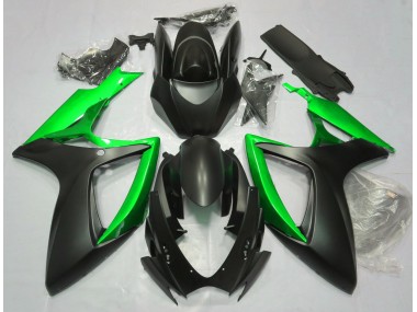 Matt Schwarz & Grün 2006-2007 Suzuki GSXR 600-750 Motorrad Verkleidungen