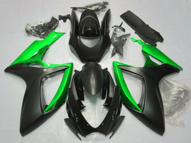 Matt Schwarz & Grün 2006-2007 Suzuki GSXR 600-750 Motorrad Verkleidungen