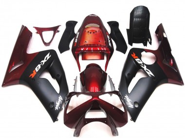 Matt Schwarz & Kastanienbraun 2003-2004 Kawasaki ZX6R Motorrad Verkleidungen