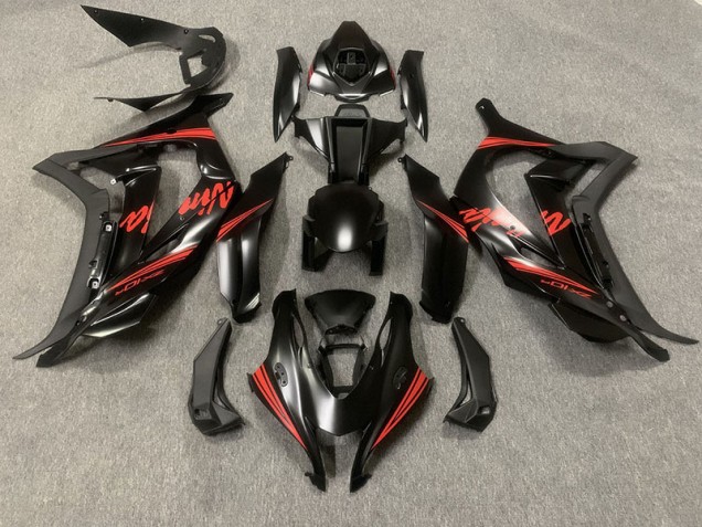 Matt Schwarz Mit Rot 2016-2019 Kawasaki ZX10R Motorrad Verkleidungen Matt Schwarz Mit Rot 2016-2019 Kawasaki ZX10R Motorrad Verkleidungen