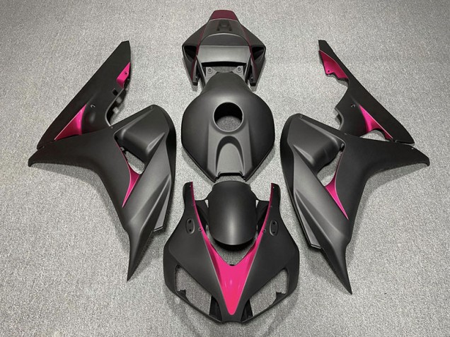 Matt Schwarz & Pink 2006-2007 Honda CBR1000RR Motorrad Verkleidungen Matt Schwarz & Pink 2006-2007 Honda CBR1000RR Motorrad Verkleidungen