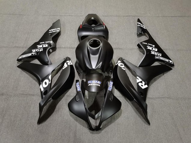 Matt Schwarz Repsol 2007-2008 Honda CBR600RR Motorrad Verkleidungen Matt Schwarz Repsol 2007-2008 Honda CBR600RR Motorrad Verkleidungen