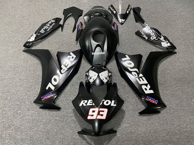 Matt Schwarz Repsol 2012-2016 Honda CBR1000RR Motorrad Verkleidungen Matt Schwarz Repsol 2012-2016 Honda CBR1000RR Motorrad Verkleidungen