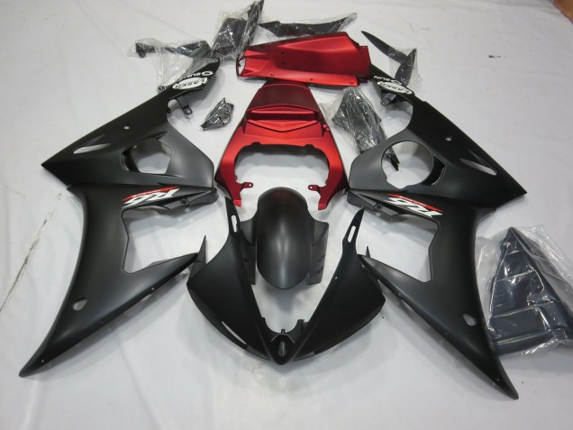 Matt Schwarz & Rot 2003-2004 Yamaha R6 Motorrad Verkleidungen Matt Schwarz & Rot 2003-2004 Yamaha R6 Motorrad Verkleidungen