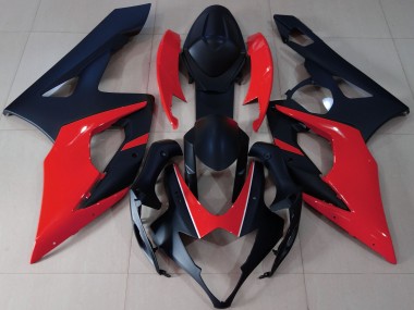 Matt Schwarz & Rot 2005-2006 Suzuki GSXR 1000 Motorrad Verkleidungen