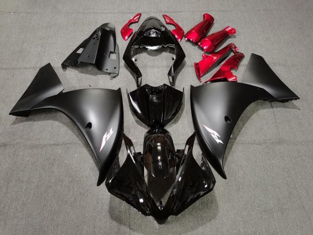 Matt Schwarz & Rot 2009-2011 Yamaha R1 Motorrad Verkleidungen Matt Schwarz & Rot 2009-2011 Yamaha R1 Motorrad Verkleidungen