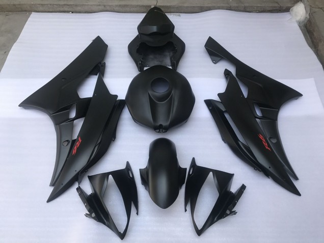 Matt Schwarz Schlicht 2006-2007 Yamaha R6 Motorrad Verkleidungen Matt Schwarz Schlicht 2006-2007 Yamaha R6 Motorrad Verkleidungen