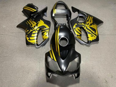 Matt Schwarzer & Goldener Totenkopf 2001-2003 Honda CBR600 F4i Motorrad Verkleidungen