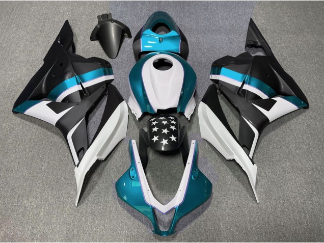 Matt Schwarzer & Hellblauer Stern 2009-2012 Honda CBR600RR Motorrad Verkleidungen Matt Schwarzer & Hellblauer Stern 2009-2012 Honda CBR600RR Motorrad Verkleidungen
