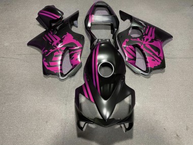 Matt Schwarzer & Rosa Totenkopf 2001-2003 Honda CBR600 F4i Motorrad Verkleidungen