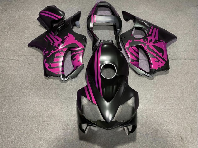 Matt Schwarzer & Rosa Totenkopf 2001-2003 Honda CBR600 F4i Motorrad Verkleidungen Matt Schwarzer & Rosa Totenkopf 2001-2003 Honda CBR600 F4i Motorrad Verkleidungen