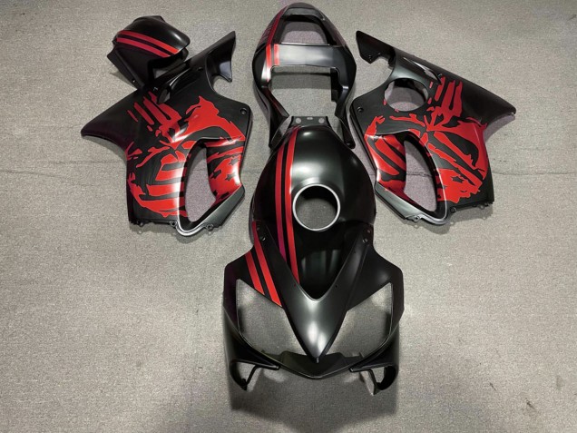 Matt Schwarzer & Rot Totenkopf 2001-2003 Honda CBR600 F4i Motorrad Verkleidungen Matt Schwarzer & Rot Totenkopf 2001-2003 Honda CBR600 F4i Motorrad Verkleidungen