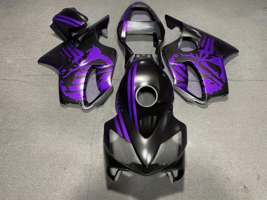 Matt Schwarzer & Violetter Totenkopf 2001-2003 Honda CBR600 F4i Motorrad Verkleidungen