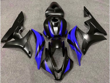 Matt Schwarzes & Blaues Design 2007-2008 Honda CBR600RR Motorrad Verkleidungen