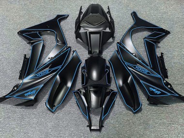 Matt Schwarzes & Blaues Futter 2011-2015 Kawasaki ZX10R Motorrad Verkleidungen