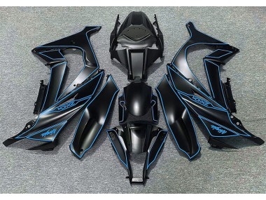 Matt Schwarzes & Blaues Futter 2011-2015 Kawasaki ZX10R Motorrad Verkleidungen