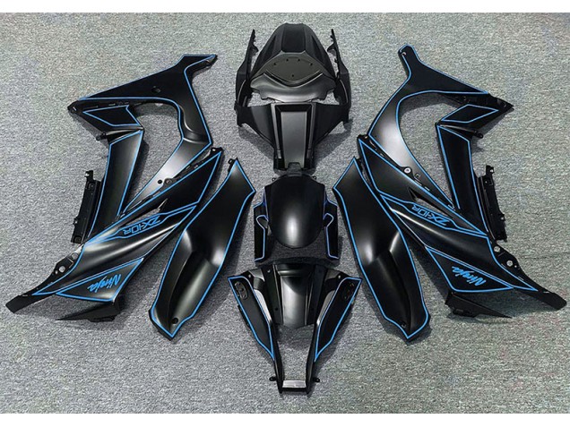 Matt Schwarzes & Blaues Futter 2011-2015 Kawasaki ZX10R Motorrad Verkleidungen Matt Schwarzes & Blaues Futter 2011-2015 Kawasaki ZX10R Motorrad Verkleidungen