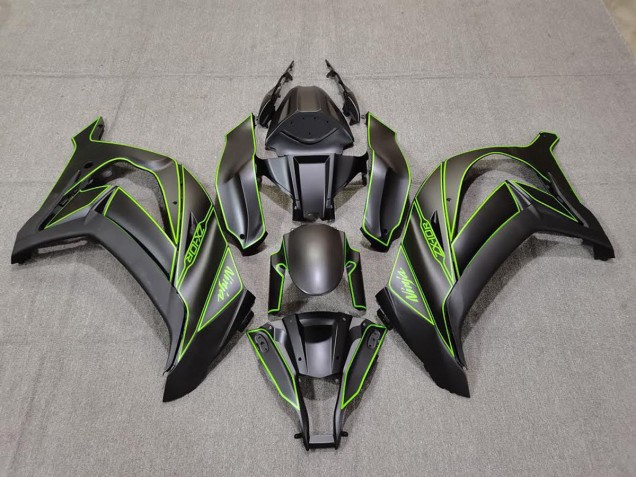 Matt Schwarzes & Grünes Futter 2011-2015 Kawasaki ZX10R Motorrad Verkleidungen Matt Schwarzes & Grünes Futter 2011-2015 Kawasaki ZX10R Motorrad Verkleidungen