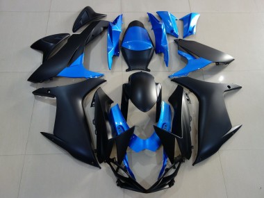 Matt Schwarzes & Leuchtendes Blau 2011-2024 Suzuki GSXR 600-750 Motorrad Verkleidungen