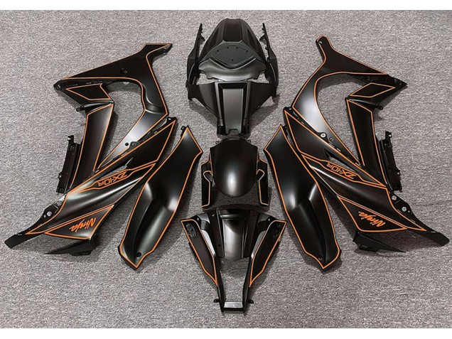 Matt Schwarzes & Orangefarbenes Futter 2011-2015 Kawasaki ZX10R Motorrad Verkleidungen Matt Schwarzes & Orangefarbenes Futter 2011-2015 Kawasaki ZX10R Motorrad Verkleidungen
