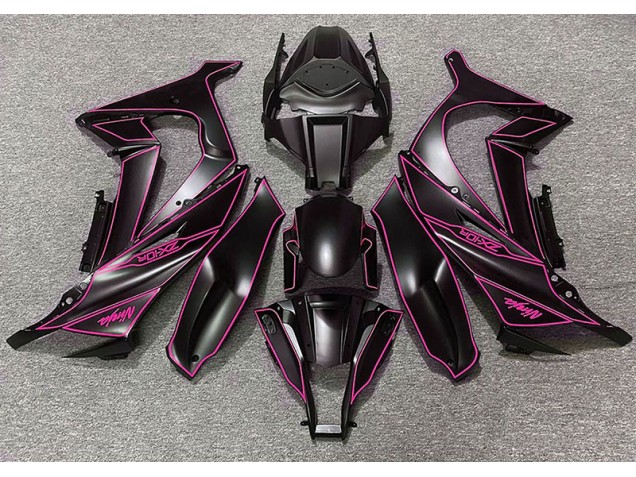 Matt Schwarzes & Rosa Futter 2011-2015 Kawasaki ZX10R Motorrad Verkleidungen Matt Schwarzes & Rosa Futter 2011-2015 Kawasaki ZX10R Motorrad Verkleidungen