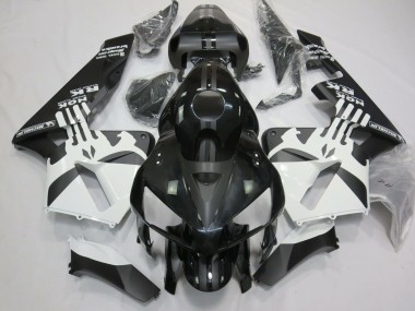Matt Schwarzes & Weißes Punisher-Logo 2005-2006 Honda CBR600RR Motorrad Verkleidungen