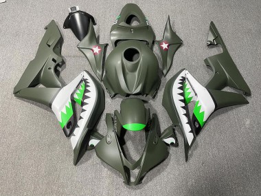 Mattgrüner & Hellgrüner Hai 2007-2008 Honda CBR600RR Motorrad Verkleidungen