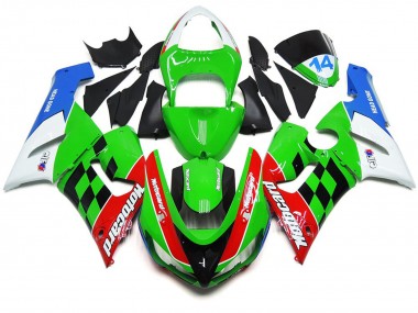Mehrfarbig Kariert 2005-2006 Kawasaki ZX6R Motorrad Verkleidungen