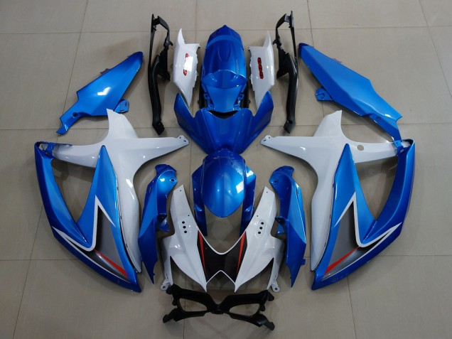 Metallic Blau & Weiß 2008-2010 Suzuki GSXR 600-750 Motorrad Verkleidungen Metallic Blau & Weiß 2008-2010 Suzuki GSXR 600-750 Motorrad Verkleidungen