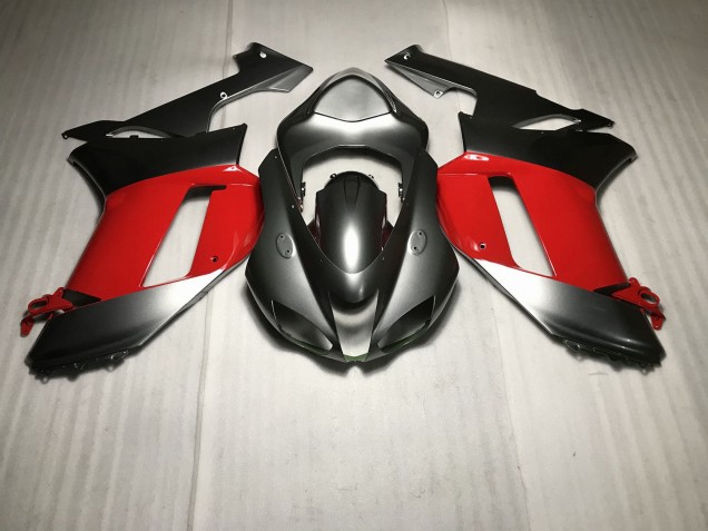 Metallic Silber Mit Rot 2007-2008 Kawasaki ZX6R Motorrad Verkleidungen Metallic Silber Mit Rot 2007-2008 Kawasaki ZX6R Motorrad Verkleidungen
