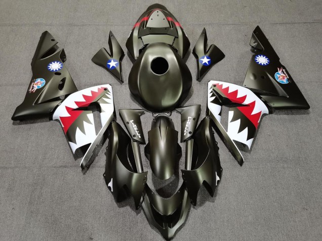 Militärgrüner Hai 2004-2005 Kawasaki ZX10R Motorrad Verkleidungen Militärgrüner Hai 2004-2005 Kawasaki ZX10R Motorrad Verkleidungen