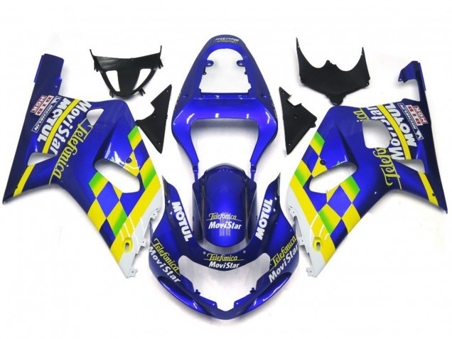 Movistar Blau Glänzend 2001-2003 Suzuki GSXR 600-750 Motorrad Verkleidungen