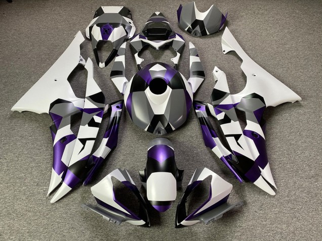 Mystischer Lila Schnee Tarnung 2008-2016 Yamaha R6 Motorrad Verkleidungen Mystischer Lila Schnee Tarnung 2008-2016 Yamaha R6 Motorrad Verkleidungen