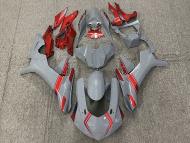 Nardo Grau & Rot Akzente 2015-2019 Yamaha R1 Motorrad Verkleidungen