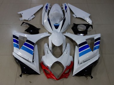 OEM Stil Blau & Weiß 2007-2008 Suzuki GSXR 1000 Motorrad Verkleidungen