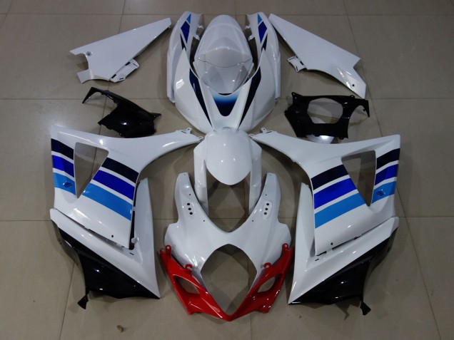 OEM Stil Blau & Weiß 2007-2008 Suzuki GSXR 1000 Motorrad Verkleidungen OEM Stil Blau & Weiß 2007-2008 Suzuki GSXR 1000 Motorrad Verkleidungen