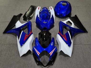 OEM Stil Glanz Blau & Weiß 2007-2008 Suzuki GSXR 1000 Motorrad Verkleidungen