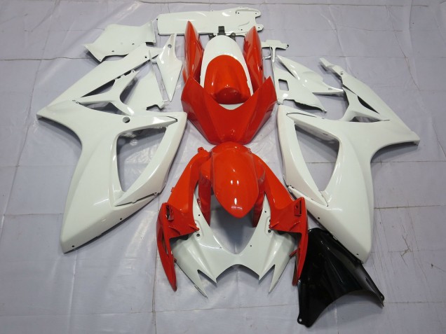 Orange & Weiß 2006-2007 Suzuki GSXR 600-750 Motorrad Verkleidungen Orange & Weiß 2006-2007 Suzuki GSXR 600-750 Motorrad Verkleidungen